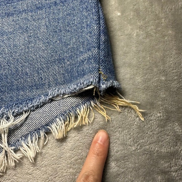 Levis 575 Jean Shorts Women Size 29x3 Orange Tab High Waist‎ Cut Off Dark Denim - Picture 11 of 13